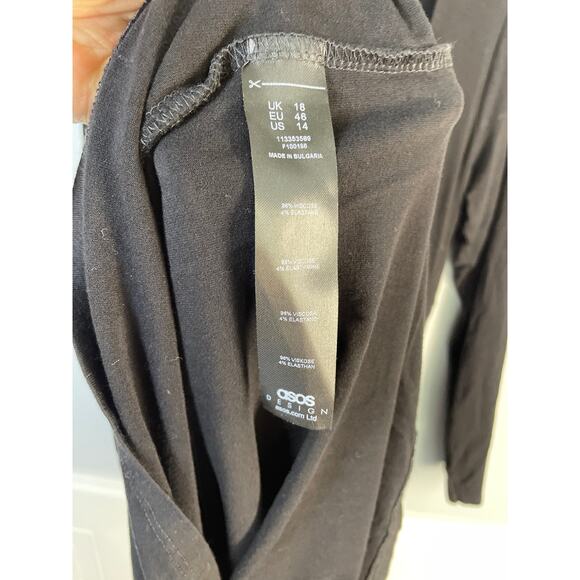 ASOS Design, Size 14 Maternity, Black Maxi Dress, Open Back, Bodycon, EUC - Picture 4 of 6